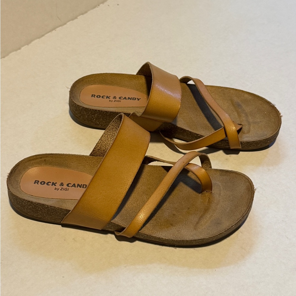 Rock & Candy Tan Sandals with Minimalist Design
